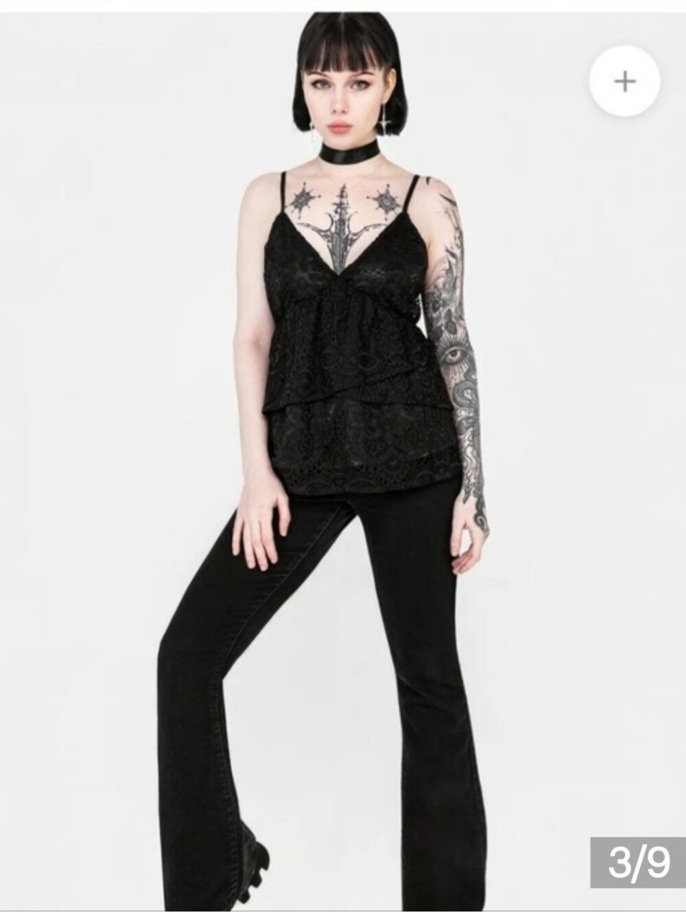 Disurbia Rumour Black Lace Tiered Camisole Top... Sold Out! Never Worn. Size 14